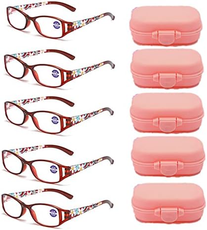 chislim 5 БР., Очила за четене със защита От Пренапрежение на очите Очила с Модел Дамски слънчеви Очила за Четене, Блокиране