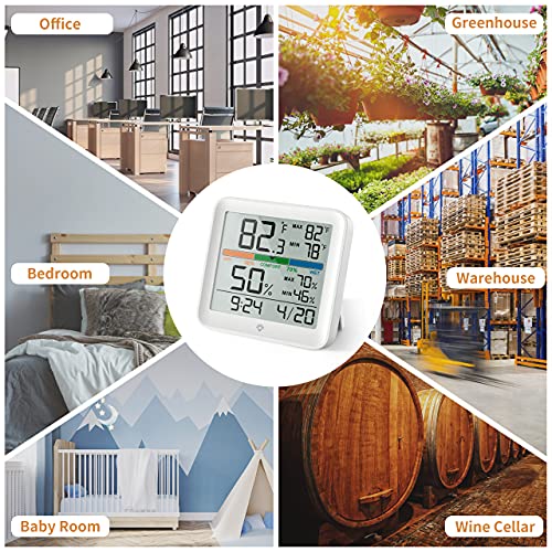Термометър-влагомер NOKLEAD за помещения: Сензор за стайна температура, монитор влажност на въздуха за дома, Осветление, Окачен,