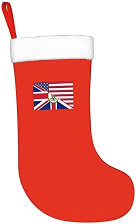 TZT Американски Флаг и флага на Каймановите острови, Коледни Чорапи, Подаръци за Коледно парти за семейни Празнични украси 18 инча