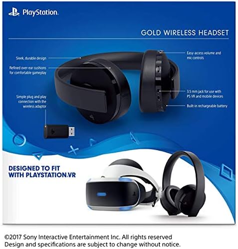 Безжична Слушалка Sony PlayStation Gold 7.1 Съраунд Звук PS4 Новата Версия на 2018