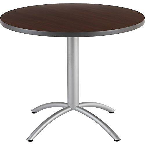 Кръгла маса за кафе Iceberg CafeWorks, Офис мебели, Сиво, със Стоманена основа, 36 x 29 H