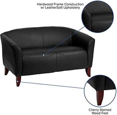 Флаш мебели ХЕРКУЛЕС Imperial Series Black LeatherSoft Loveseat