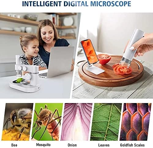 WENLII 400X USB Детски Биологичен Цифров Електронен Портативен Микроскоп Комплект за Телефон PC Домашно училище, Наука, Образование (Цвят:
