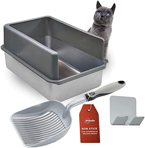 Котешката Cat XL от неръждаема стомана и една лъжичка за котешки тоалетни - на Плешката и Тава за пресяване котешки изпражнения, устойчиви
