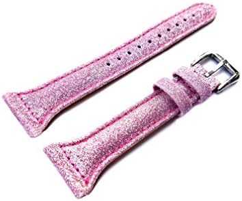 Тънка каишка NICKSTON Розов цвят с лъскави пайети, съвместим с smart часовника Fitbit Versa 3 и Sense, Елегантна гривна с каишка от