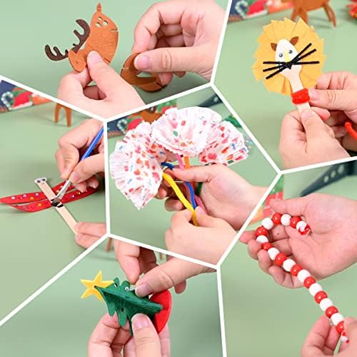 MOVINPE САМ Arts & Crafts Адвент-Календар за децата на Коледа 2022 Включва Инструкции, 24 Весели Креативните коледни Орнаменти Ръчно изработени