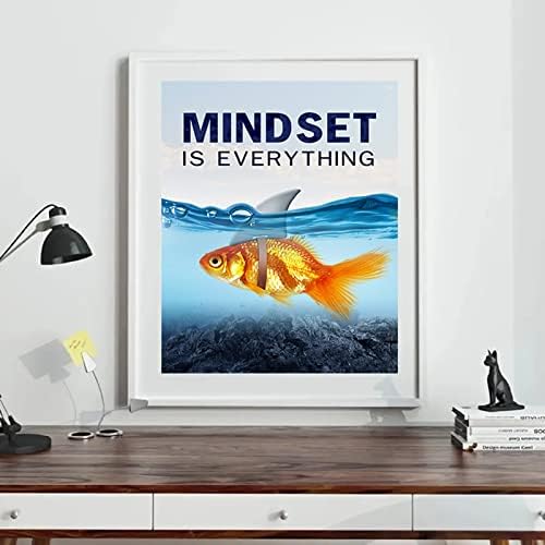Miontszia Мислене-Това е Всичко, Офис Естетически Плакати Забавни Животни Златната Рибка Положителни Утвърждения Платно Стенно Изкуство