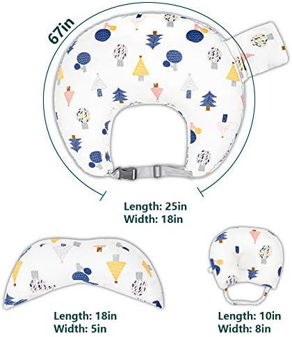 Възглавницата за хранене на PAMYO и Позиционер за кърмене на бебе с Подвижна джоб, Възглавница за главата и Насипни възглавница