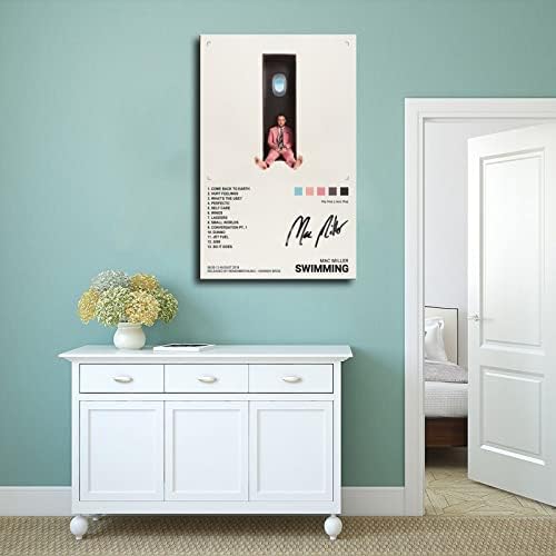 Плакат Мак Милър Плакат за плуване Със Списък на Песни Платно Плакат Без рамка: 12x18 инча (30x45 см)