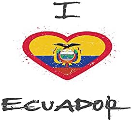 Керамични Държач за четка за зъби Ambesonne Ecuador с Надпис Аз обичам Еквадор и Сърце във формата на Националния флаг, Декоративна Универсален
