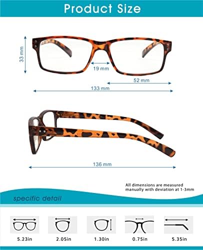 5 Опаковки Очила За четене на Класически Сини Светозащитные Очила с Пружинным тръба на шарнирна Връзка За Четене на Женски и Мъжки Очила