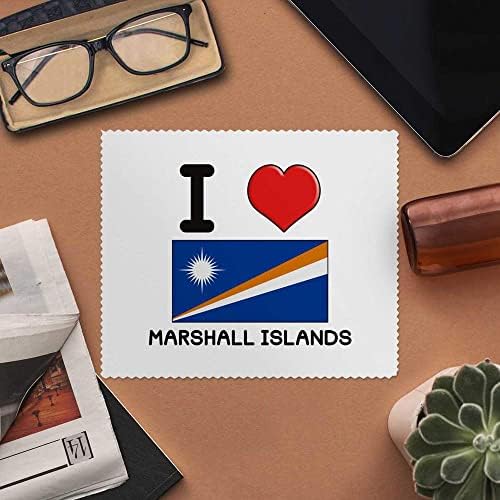 Azeeda 2 x Кърпички за почистване на лещи и очила от микрофибър Аз обичам Маршаловите острови (LC00017675)