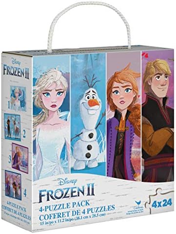 Дисни Frozen 2 4-Набор от пъзела, за семейства, за деца и предучилищна възраст от 4 и повече години