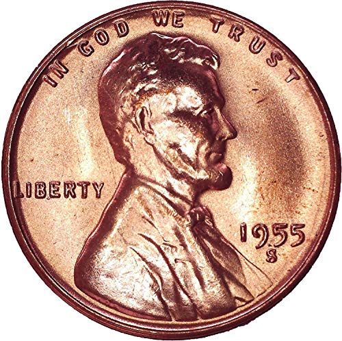 Линкълн Пшеничен Цент 1955 година на Издаване 1C Блестящ Необработен