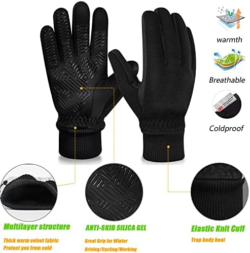 Зимни Ръкавици MOREOK -10 °F, Топли Ръкавици от 3M Thinsulate, Велосипедни Ръкавици, Велосипедни Ръкавици за Шофиране / Колоездене/Спринт/Туризъм