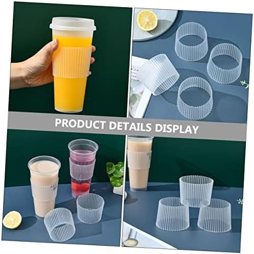 BESTonZON 150 бр Стъклени Прозрачни Чаши Удобен Държач за Напитки Защитна Капачка За Бутилка Чаша За Топли Напитки Преносим чаша