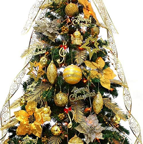 Великолепен комплект Коледни елхи YUMUO, Изкуствена Коледна Бор Премиум-клас с Метална Сгъваема стойка за Празнична украса на закрито-Зелен