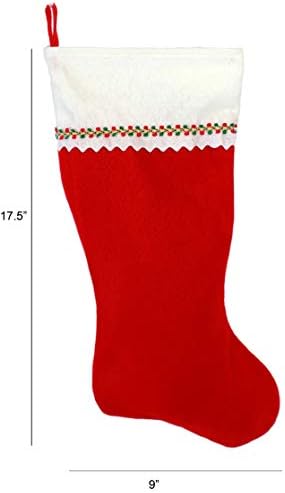 Първоначално Коледни чорапи с бродирани мен монограм, Червено-Бяло фетр, Инициал G