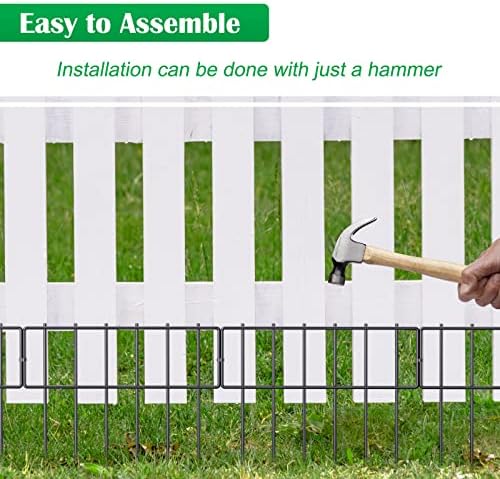 19 от Опаковки Бариерен огради за животни, Декоративна градинска ограда с размер 17 инча (В) X 20,8 фута (Д), на границата