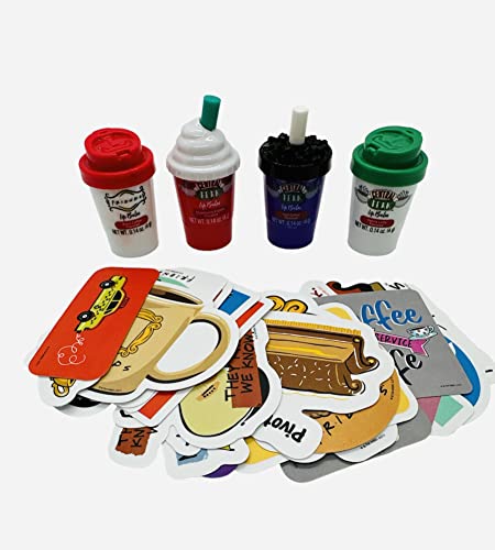 Набор от Central Perk Friends the TV Series от 3 балсами за устни, ванила лате, черно кафе и кафе с лед в хубаво дизайн кафеени чаши по 0,14 грама всяка.