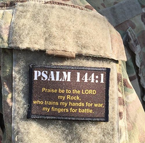 Псалм 144:1 Корекция на духа. Перфектно за вашия тактическо военно оборудване, раница, бейзболни шапки на оператора, на притежателя