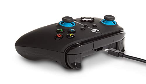 Усъвършенстван кабелен контролер PowerA за Xbox X series|S - Blue Hint, геймпад, кабелна гейм контролер, гейминг контролер за Xbox, Xbox X