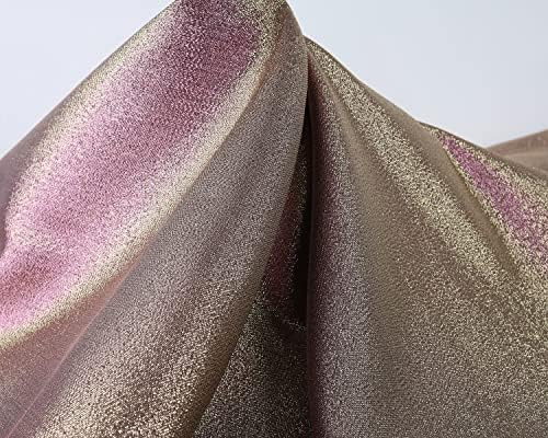 Переливающаяся плат цвят розово злато, метална нишка, с променящ се цвят, за шивашки костюмного рокли (златисто-розово смесване)