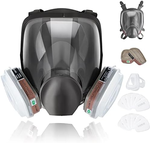 Комплект респираторни маски LZLLHX Full Face - Газ маска с органични пара, защита от замъгляване, пылезащитная маска за лице,