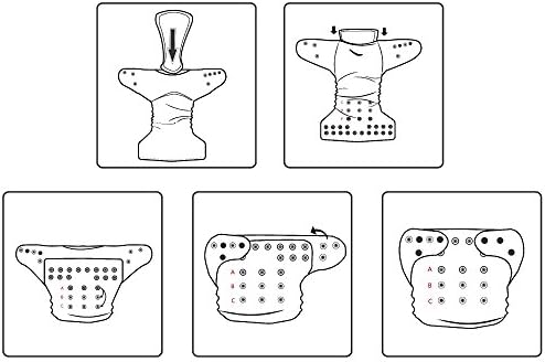 Тъканни Памперси на Nadia Bear, Регулируем Размер, Миещи, за Многократна употреба, за Малки Момичета и Момчета, 6 X + 6 Обшивки и мешочков