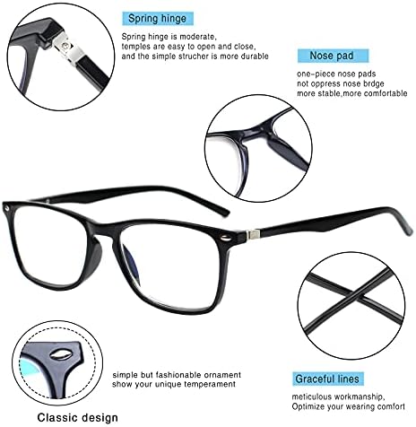 Henotin 2 Опаковки Прогресивно Многофокусных очила за четене с блокиране на синя Светлина за Жените и мъжете, Прогресивни