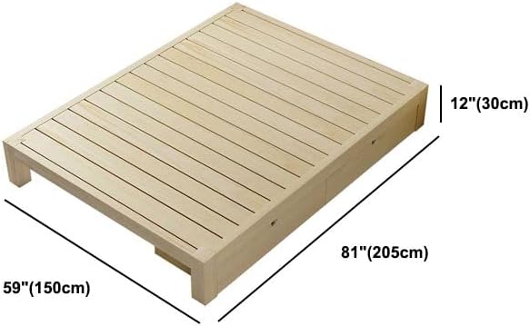 Рамка на легло от масивно дърво в скандинавски стил CraftThink, 12-Инчов Панел за съхранение, Легло от масивна дървесина за спални и Момчета,