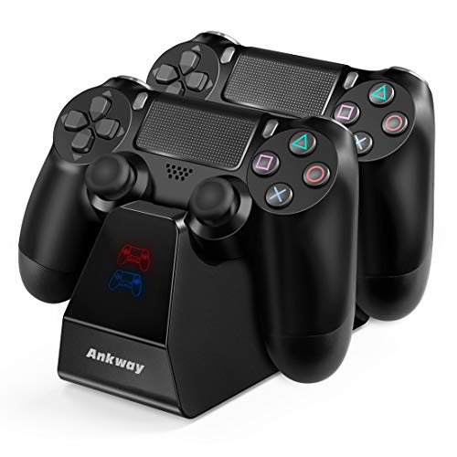 Зарядно устройство за контролер PS4 Ankway Двойна Док-станция за Бързо зареждане с led Индикатор за Зареждане Аксесоари за PS4 за