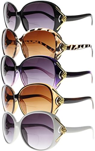 5 Цветни Цветя Са Бифокални Очила За четене С Тъмни Лещи UV400 Слънчеви очила + 1.0 ~ + 4.0
