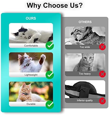 TiLanmiy Airtag Cat Collar Breakaway, Отразяващи Нашийници с GPS-притежател на Apple Air Tag и Камбана за котенца и кученца (Лилаво)