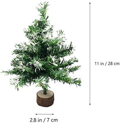 NUOBESTY 30 см Изкуствена Мини Коледно Дърво Настолна Коледно Дърво Снежните Сизалевые Дървета Бор Декор с Дървена Основа