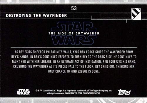 2020 Начело Star Wars The Rise of Skywalker Series 2 Blue 53 Унищожаване на Търговската картата Wayfinder КАЙЛО РЕН