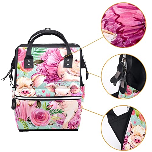Чанти-тоут за памперси с цветя, раница за мама, чанта за пелени с голям капацитет, пътна чанта за грижа за детето