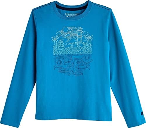 Детска тениска Coolibar UPF 50+ Coco Блосъм за Всеки Ден с Графичен Дизайн и дълъг ръкав - Защита От Слънце