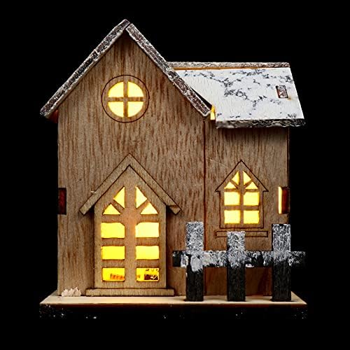 VALICLUD Коледно Led Светлинен Интериор подаде дървена Хижа, Домашна Коледна Декорация на Плота Украса