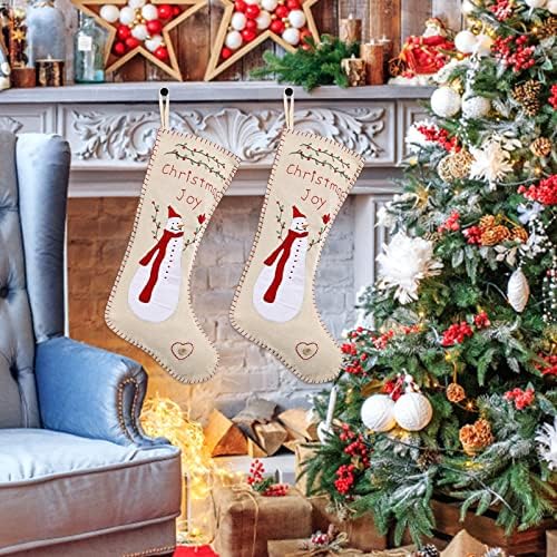 2 БР. Коледни Чорапи, Големи Коледни Чорапи, Украса, Дядо коледа, Снежен човек, Отглеждане с Елени, Коледни Украси и Вечерни Аксесоари, Весел