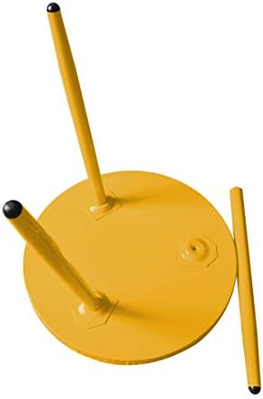 Мебели марка Kings – Уелън, кръгла метална маса със странично акцент, жълт