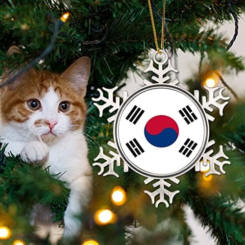 Южна Корея Коледен Подарък За Спомен Метална Снежинка Коледна Украса Патриотичен Селски Спомен Коледно Дърво Висящи Украшения