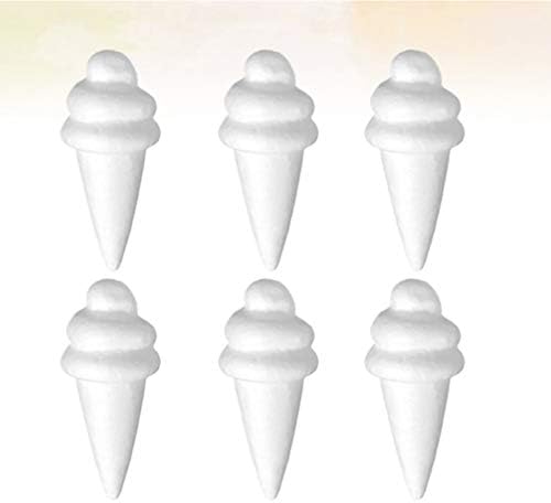STOBOK Украшение Занаяти 6 бр Бяло Занаят Форма За Сладолед От Пяна Топки, изработени от Полистирол Форма за Сладолед за Деца DIY Занаят,