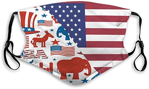 Xunulyn Украса За Устата Скоба За Носа пылезащитное Украса Американски Безшевни Модел Символи на Изборите в САЩ Регулируема