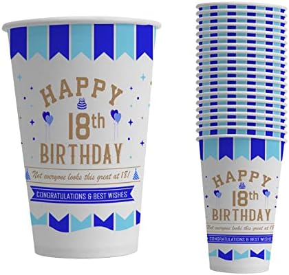 Картонени Чаши за дрехи Bang Tidy, 12 Опаковки по 12 Унции - Декорация На 18-ия рожден ден - за Еднократна употреба, Подходящи за