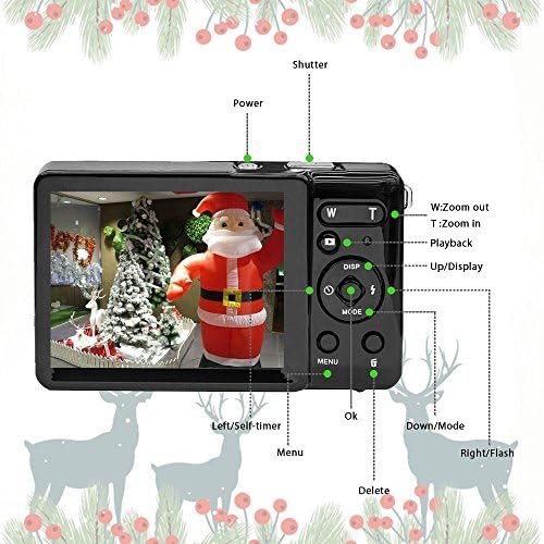 Дигитална Камера за тийнейджъри, 20-Мегапикселова Цифрова Камера FHD 1080P, Акумулаторна Компактна Камера за Насочване и стрелба, Помещение