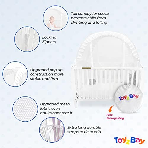 Мрежа за яслите ToyzBay, за да запази бебето вътре-Палатка за яслите, че бебето не е вылезал - Подвижни mosquito net за яслите,