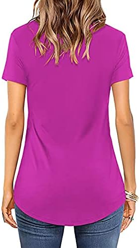 Основна Однотонная Тениска за Жени-Юноши С Къс Ръкав на Кръст, Блуза, Мека Лятна Тенденция Туника, Върхове 2023
