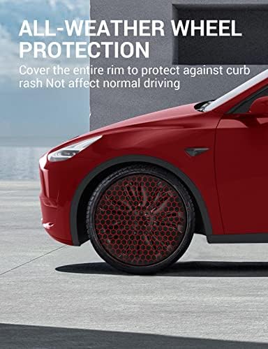 Тасове за колела BASENOR 2023-2020 Tesla Model Y 19-Инчов Дължината на кутията Тасове за ступиц колела OEM-Защитни дискове