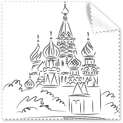 Русия Арка Катедралата Черна Линия Скица Плат За Почистване на Екрана на Телефона за Пречистване на Точки 5шт
